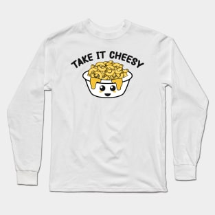 kawaii mac and cheese pun : Take it Cheesy Long Sleeve T-Shirt